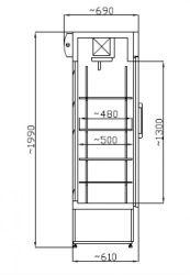 SCH 602 INOX - Rozsdamentes hűtővitrin