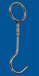 Rozsdamentes karikás forgó-horog 240X10 mm-es