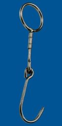 Rozsdamentes karikás forgó-horog 300X12 mm-es